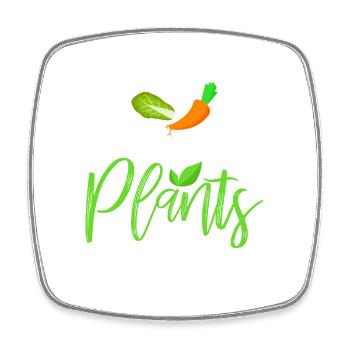 Vegan - Magnet carré - blanc - Devant