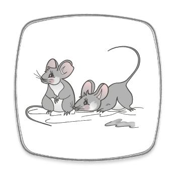 Mouse gift - idea for your cute mouse - Square fridge magnet - white - Front