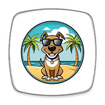 Schweizer Laufhund Hunderasse Cartoon Sonnenbrille - Viereckiger Kühlschrankmagnet - Weiß - Vorne