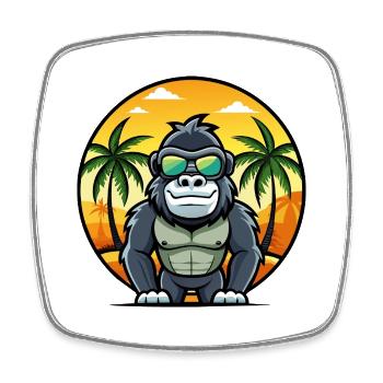 Gorilla Lustige Cartoon Sommer Strand Sonnenbrille Cool - Viereckiger Kühlschrankmagnet - Weiß - Vorne
