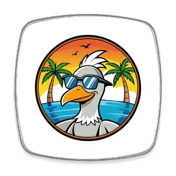 Gans Lustige Cartoon Sommer Strand Sonnenbrille Cool - Viereckiger Kühlschrankmagnet - Weiß - Vorne