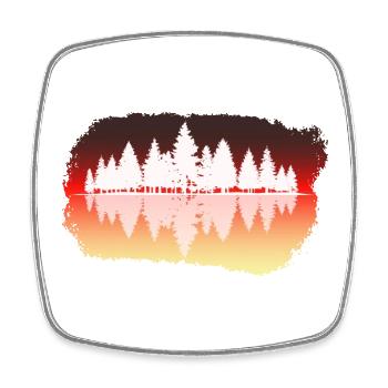 Wald - Forest - Viereckiger Kühlschrankmagnet - Weiß - Vorne
