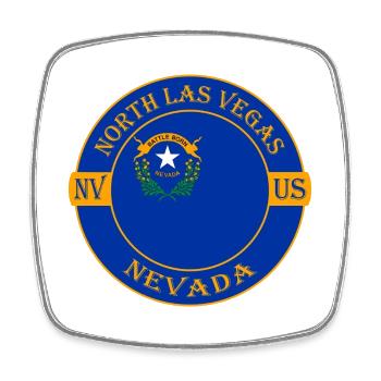 North Las Vegas Nevada Flagge USA Souvenir Abzeichen - Viereckiger Kühlschrankmagnet - Weiß - Vorne