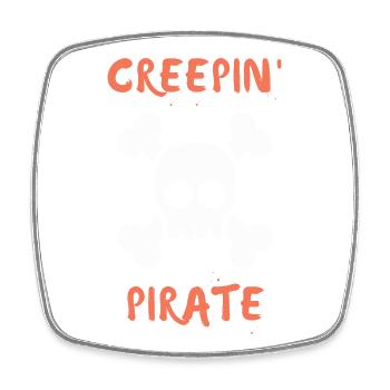 Creepin Pirate - Viereckiger Kühlschrankmagnet - Weiß - Vorne