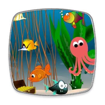 Marine life - Square fridge magnet - white - Front