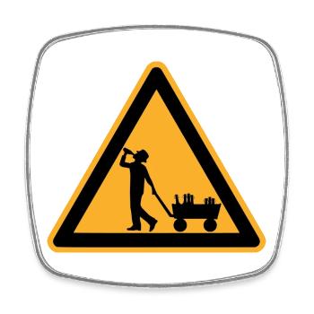 Father's Day warning sign - Square fridge magnet - white - Front