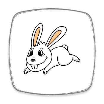 Kaninchen Hase Osterhase - Viereckiger Kühlschrankmagnet - Weiß - Vorne