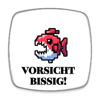 Beware Snappy - Funny Fish Design - Square fridge magnet - white - Front