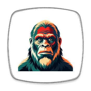 Big Foot Cartoon Figur Buntes Haustier Tier - Viereckiger Kühlschrankmagnet - Weiß - Vorne