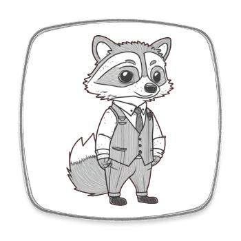 Renard occupé - Magnet carré - blanc - Devant