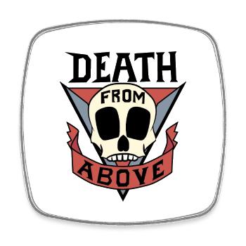 Death from above! - For light background! - Square fridge magnet - white - Front