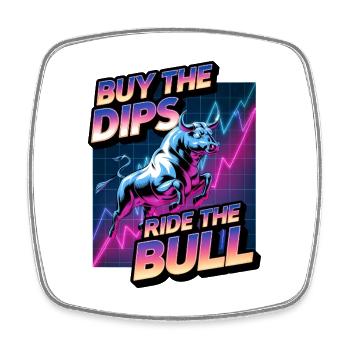 Buy The Dips Ride The Bull - Square fridge magnet - white - Front