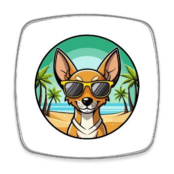 Cirneco Dell Etna Hunderasse Cartoon Sonnenbrille Strand - Viereckiger Kühlschrankmagnet - Weiß - Vorne