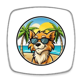 Grand Griffon Vendeen Hunderasse Cartoon Sonnenbrille - Viereckiger Kühlschrankmagnet - Weiß - Vorne