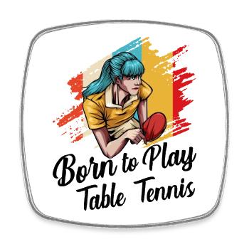 Table tennis - Square fridge magnet - white - Front