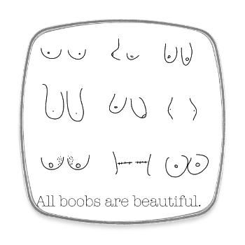 All boobs are beautiful Design - Viereckiger Kühlschrankmagnet - Weiß - Vorne