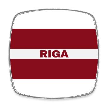 Riga Stadt in lettischer Flagge - Viereckiger Kühlschrankmagnet - Weiß - Vorne