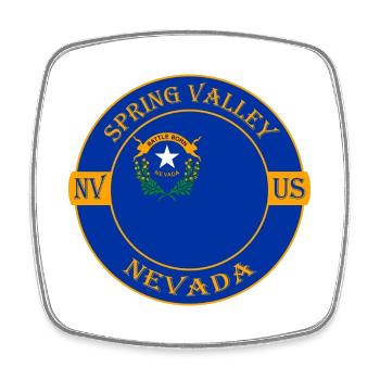 Spring Valley Nevada Flagge USA Souvenir Abzeichen - Viereckiger Kühlschrankmagnet - Weiß - Vorne