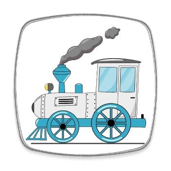Kinderzug Eisenbahn weiß - Viereckiger Kühlschrankmagnet - Weiß - Vorne