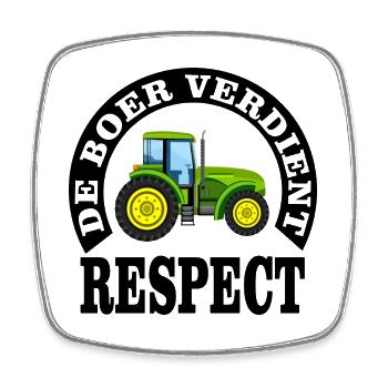 Les agriculteurs méritent le respect - Magnet carré - blanc - Devant