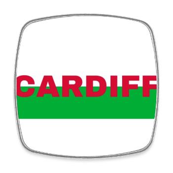 Cardiff City au Pays de Galles Drapeau Royaume-Uni - Magnet carré - blanc - Devant
