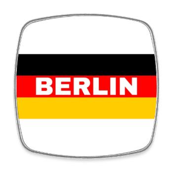 Berliner Stadt in deutscher Flagge - Viereckiger Kühlschrankmagnet - Weiß - Vorne