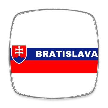 Stadt Bratislava in slowakischer Flagge - Viereckiger Kühlschrankmagnet - Weiß - Vorne
