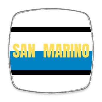 San Marino Flagge Farben - Viereckiger Kühlschrankmagnet - Weiß - Vorne