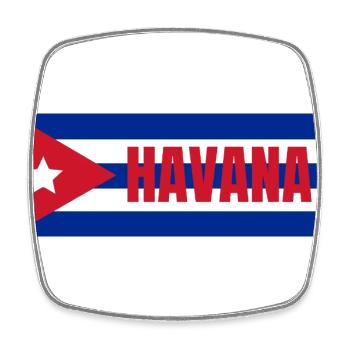 La Havane dans le drapeau cubain - Magnet carré - blanc - Devant
