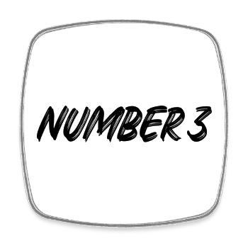 Number 3 - drei - dritter - dritte - 3 - Nummer 3 - Viereckiger Kühlschrankmagnet - Weiß - Vorne