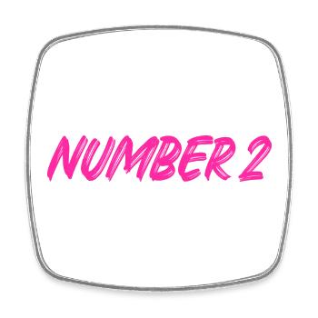 Number 2 - zwei - zweiter - zweite - 2 - Nummer 2 - Viereckiger Kühlschrankmagnet - Weiß - Vorne