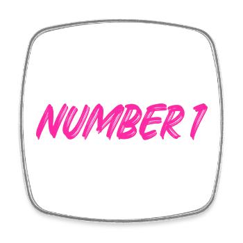 Number 1 - eins - erster - erste - 1 - Nummer 1 - Viereckiger Kühlschrankmagnet - Weiß - Vorne