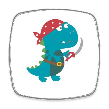 Dino Pirat costume de pirate costume Halloween Carnaval garçon - Magnet carré - blanc - Devant