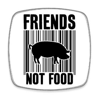 AMIS PAS DE NOURRITURE VEGAN - Magnet carré - blanc - Devant
