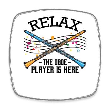 oboe - Square fridge magnet - white - Front