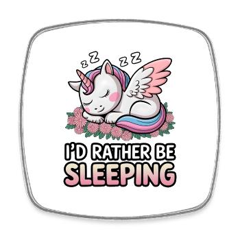 I'd Rather Be Sleeping - Square fridge magnet - white - Front