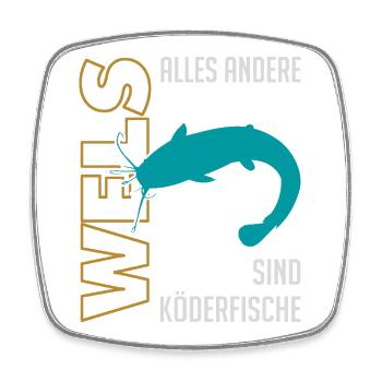 Angeln Waller fischen Sportfischen auf Wels - Viereckiger Kühlschrankmagnet - Weiß - Vorne
