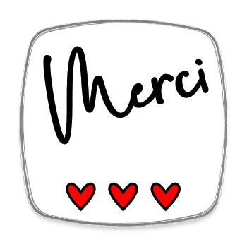 MERCI. MAÎTRESSE. MAÎTRE. MERCI MAÎTRESSE - Magnet carré - blanc - Devant