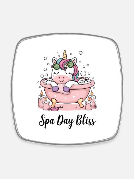 Journée au spa Bliss. - Magnet carré - blanc