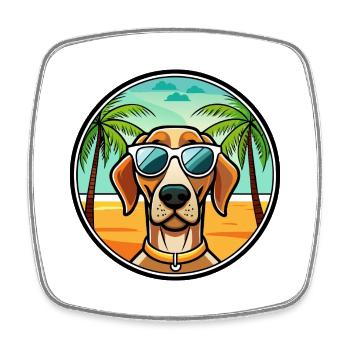 Portuguese Pointer Dog Breed Cartoon Sunglasses - Square fridge magnet - white - Front