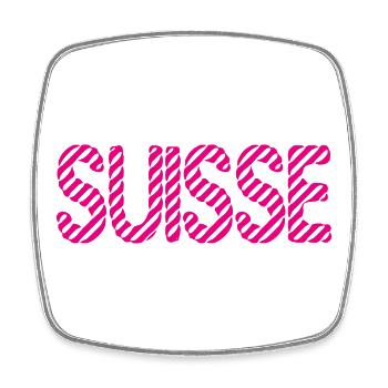 SUISSE. PAYS. GENEVE. HUMOUR. DRAPEAU. GENEVE - Magnet carré - blanc - Devant