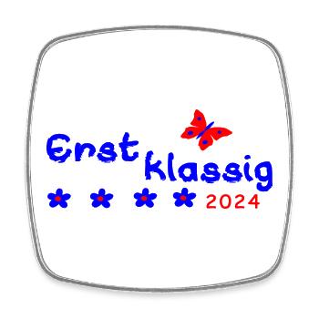 Schulanfang Erstklassig 2024 - Viereckiger Kühlschrankmagnet - Weiß - Vorne