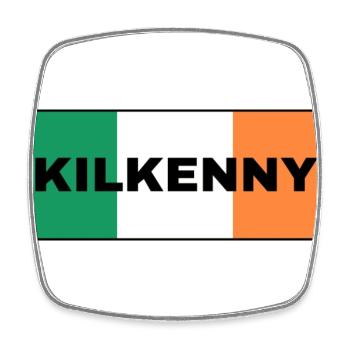 Kilkenny City in irischer Flagge - Viereckiger Kühlschrankmagnet - Weiß - Vorne