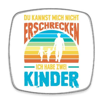 Papa 2 Kinder Geschenk Spruch Vater Geburtstag - Viereckiger Kühlschrankmagnet - Weiß - Vorne