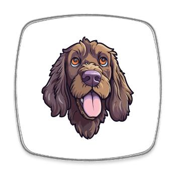 Pudelpointer Hunderasse Cartoon Kawaii Illustration - Viereckiger Kühlschrankmagnet - Weiß - Vorne