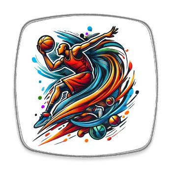 Basketball Logo - Square fridge magnet - white - Front