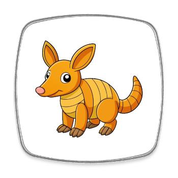 Aardvark Cute Mascot Cartoon Character Kawaii - Square fridge magnet - white - Front