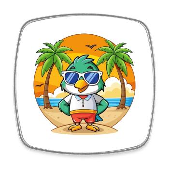 Lunettes de soleil Falcon Funny Cartoon Summer Beach - Magnet carré - blanc - Devant