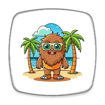 Big Foot Lustige Cartoon Sommer Strand Sonnenbrille - Viereckiger Kühlschrankmagnet - Weiß - Vorne