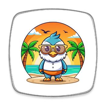 Lunettes de soleil Falcon Funny Cartoon Summer Beach - Magnet carré - blanc - Devant